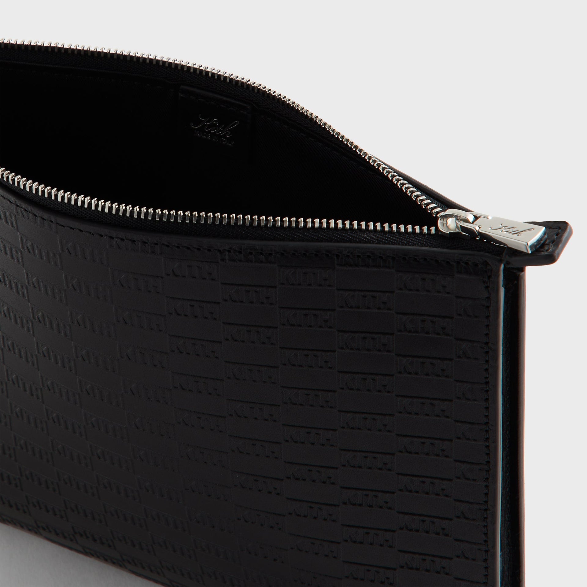 Kithmas Monogram Vachetta Leather Zip Pouch - Black