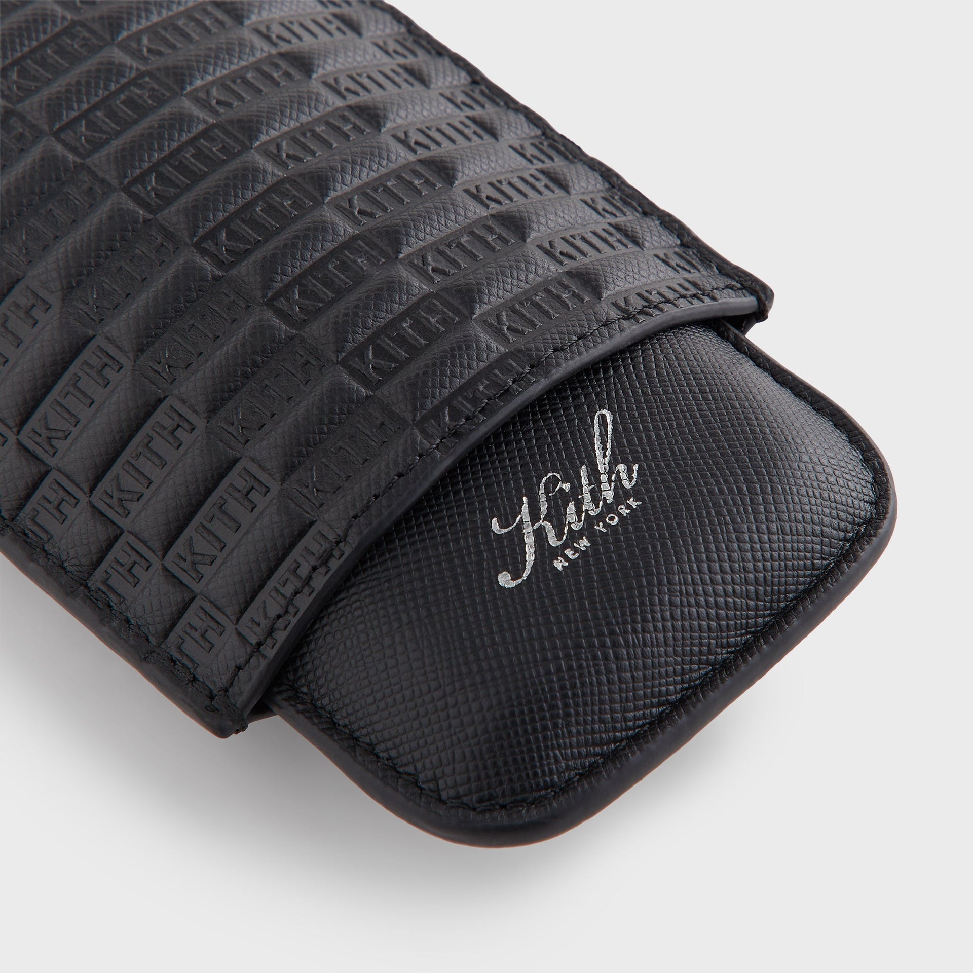 Kithmas Monogram Saffiano Leather Cigar Case - Black - PH