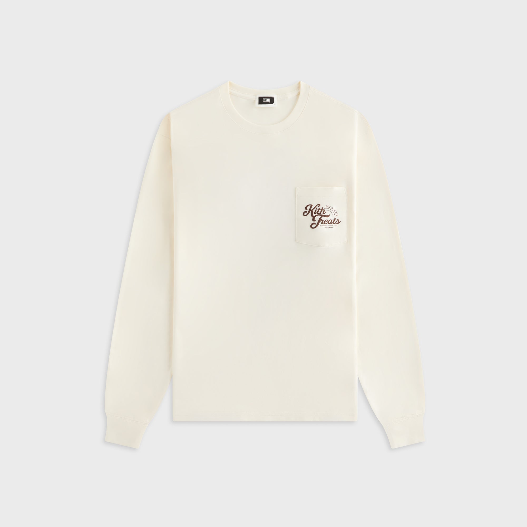 Kith トレーナー XS クリーム色 Kith Treats Croissant Long Sleeve Pocket Tee - Sandrift – Kith Europe