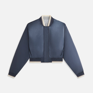 Kith Women Landry Cropped Satin Bomber - Nocturnal