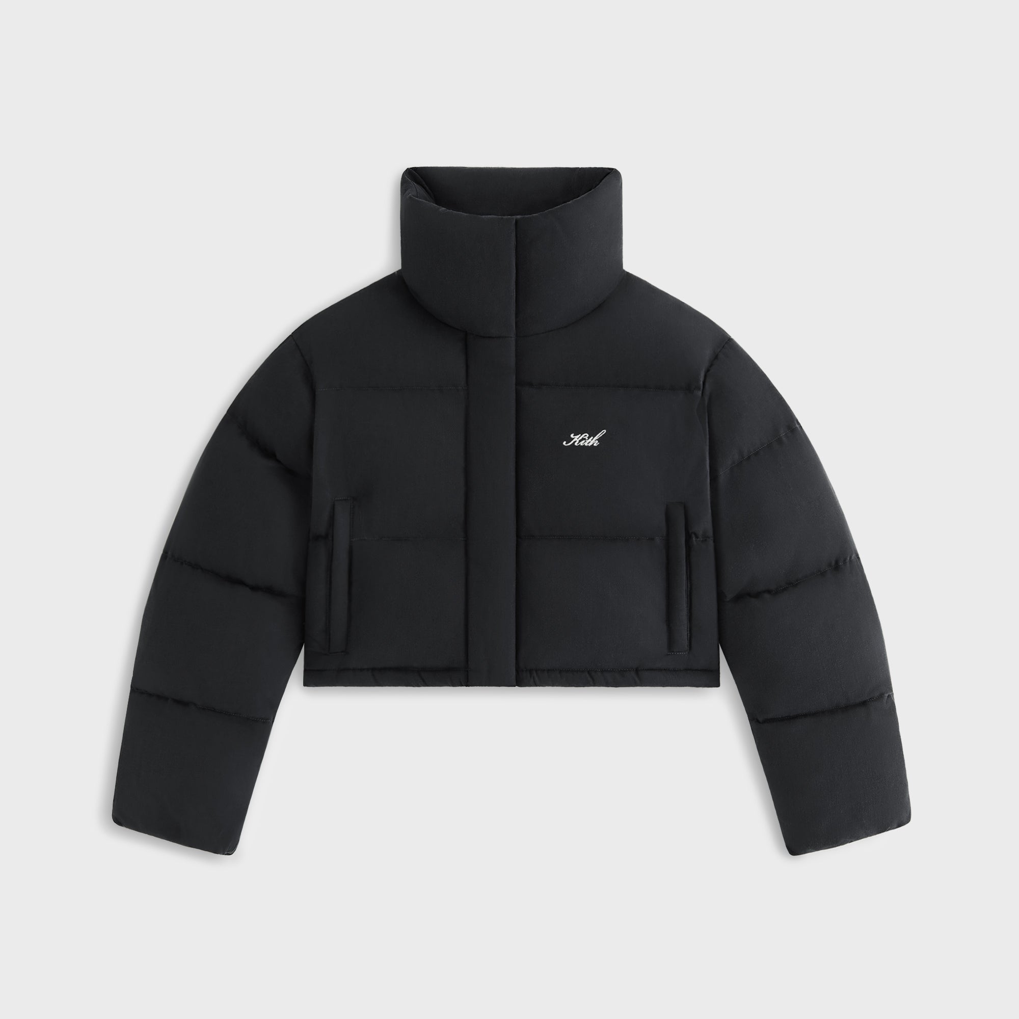 Kith Women Shae Cropped Denim Puffer - Washed Black – Kith Europe