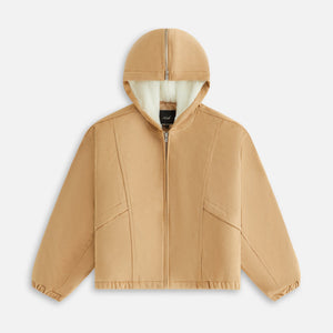 Kith Women Nylas Microsuede Zip Hooded Bomber - Birch