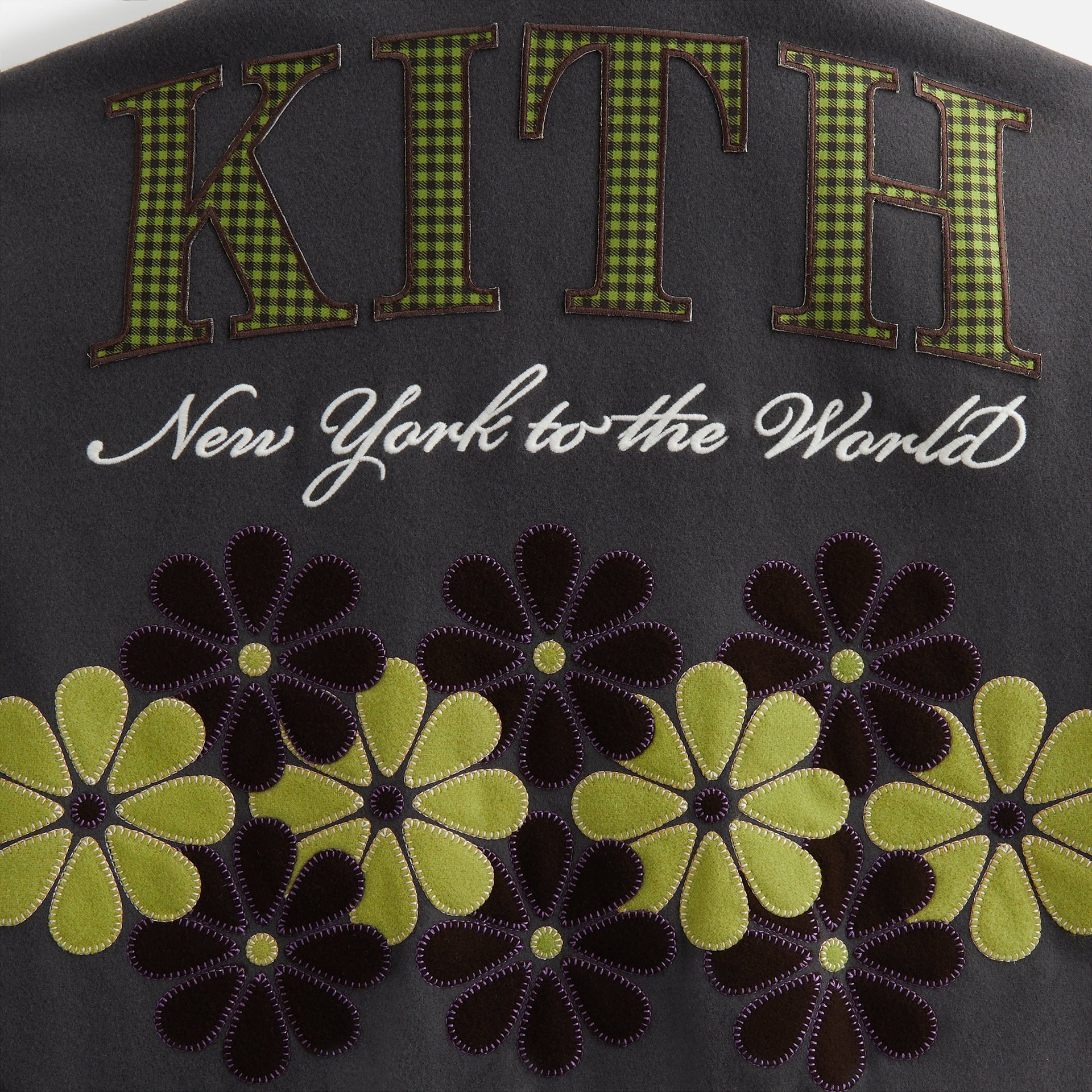 Kith Women Campbell Cropped Floral Varsity Jacket - Hematite