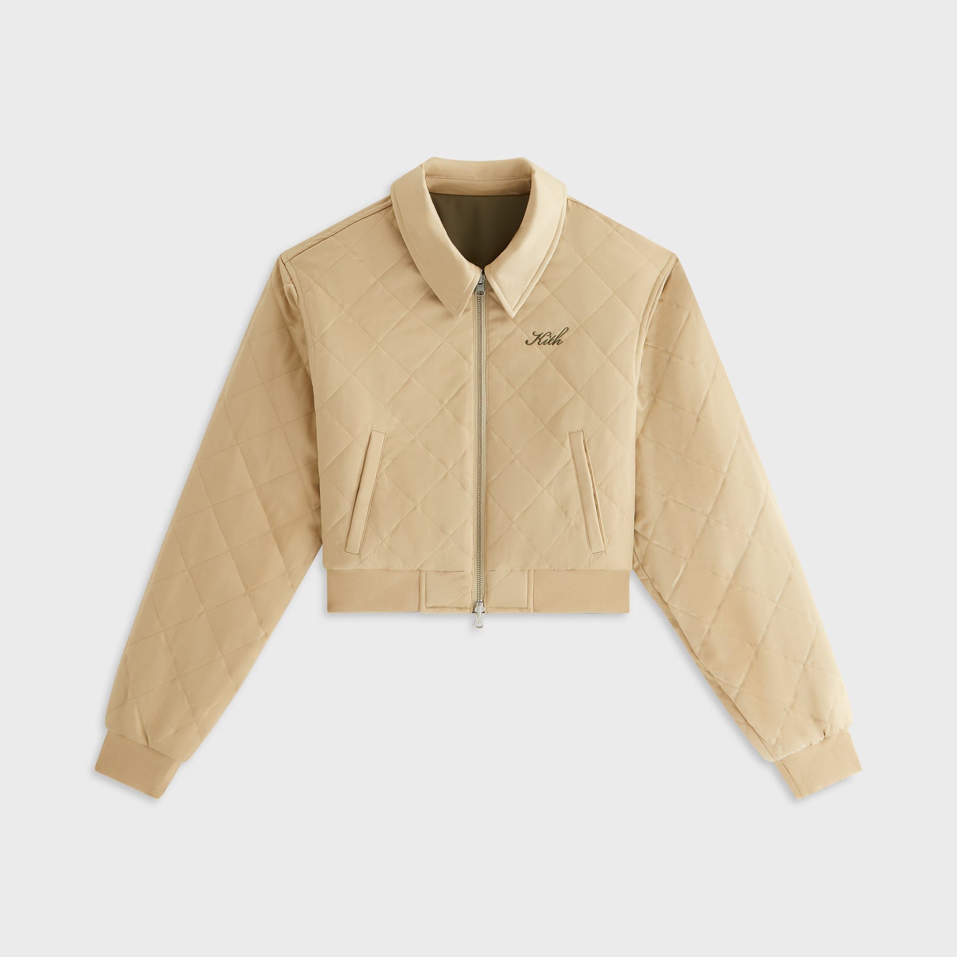 Kith Women Reversible Landry IV Cropped Satin Bomber Jacket - Canopy - PH