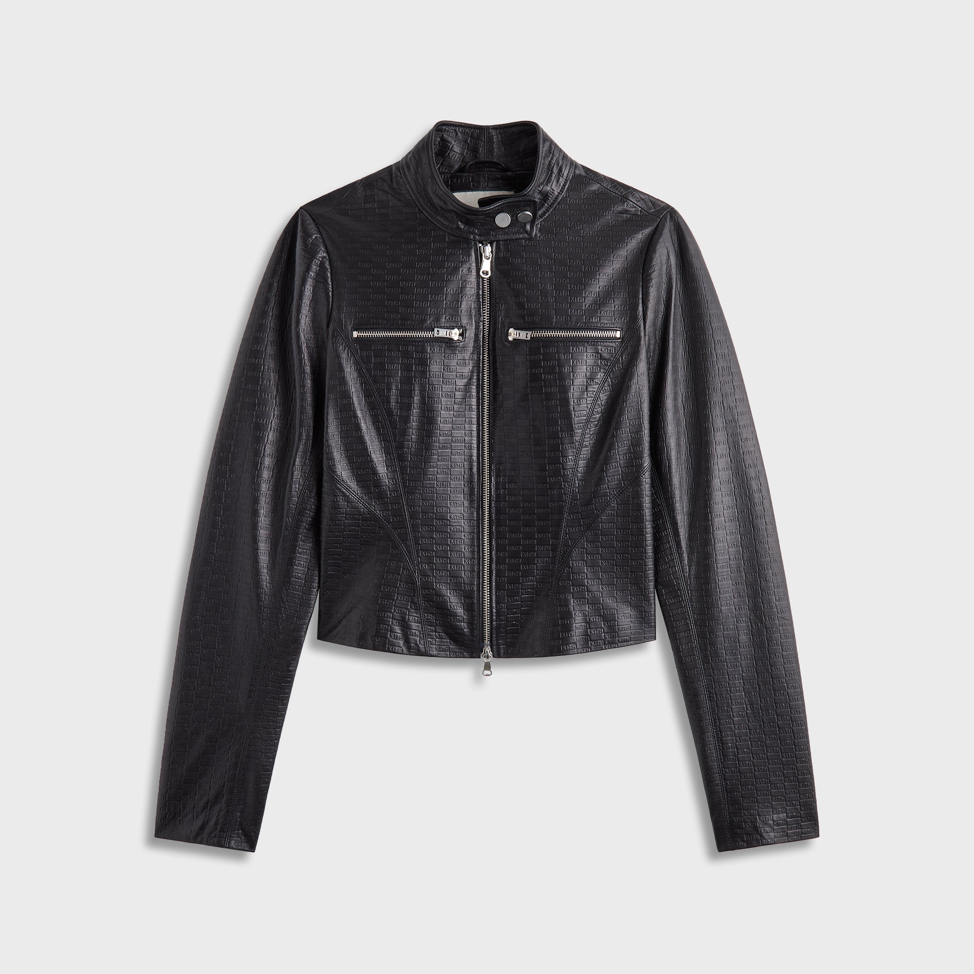 MＫT　レディース　BLK M Lisa for Kith Women Nikita Monogram Leather Zip Top - Black – Kith