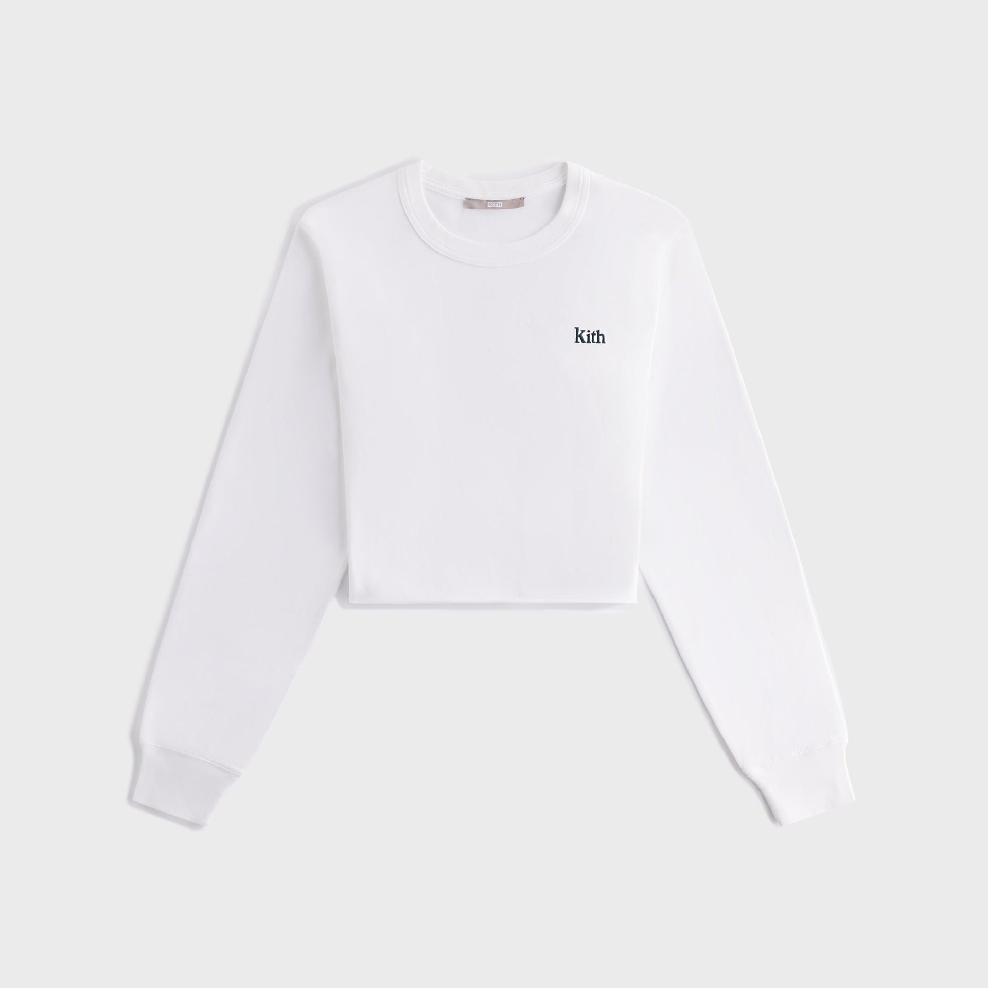 Kith Women Lucy II Cropped Long Sleeve Tee - White