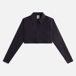 Kith Women Kylan Nylon Faille Cropped Button Down - Black