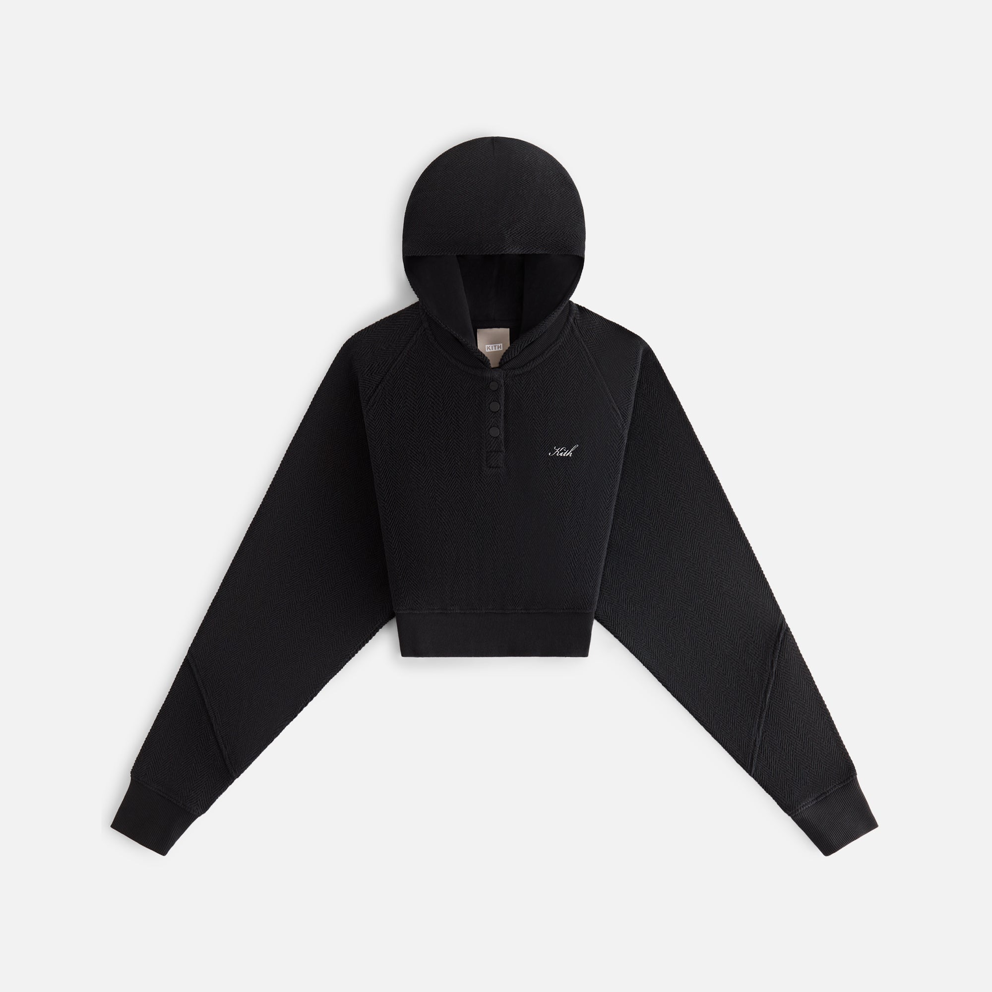 Kith Women Hillside Henley Hoodie - Black – Kith Europe