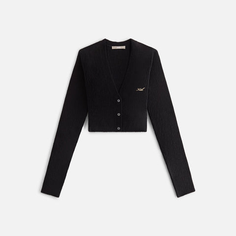 Kith Women Sydney Cropped Plush Rib Cardigan - Black – Kith Europe