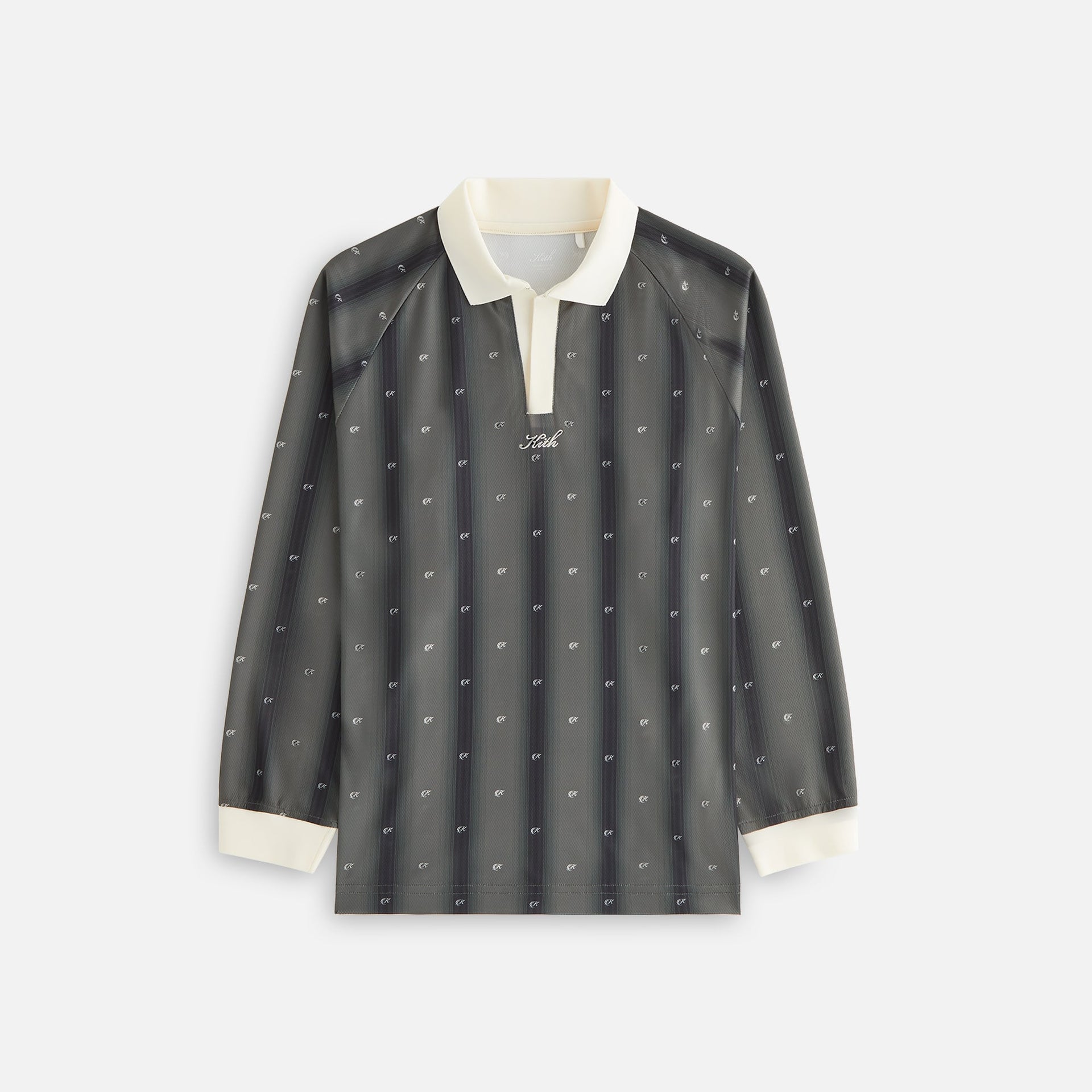 Kith Women Ridley Polo Monogram Long Sleeve Jersey - Black