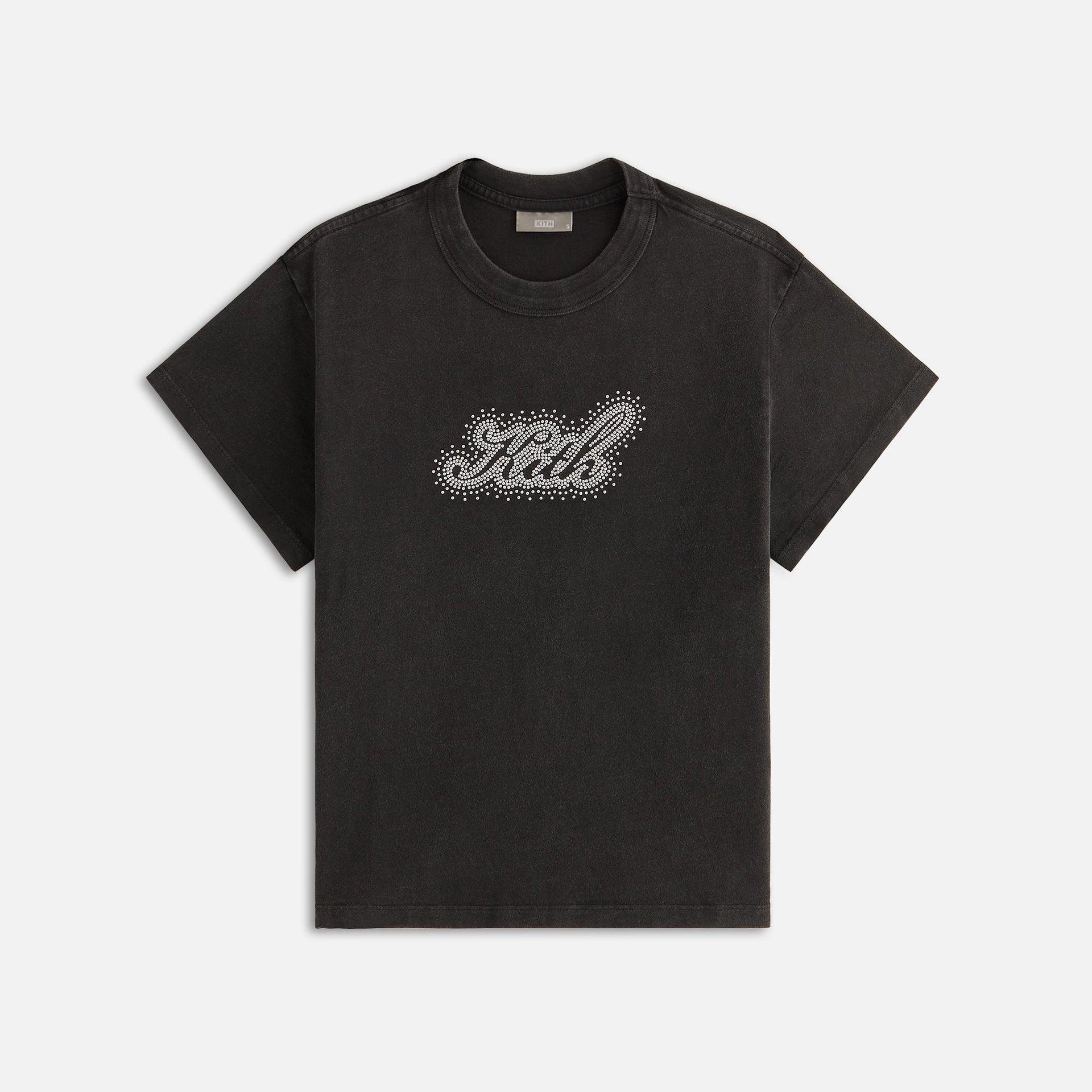 Kith Women Stud Logo Script Mulberry Vintage Tee - Black