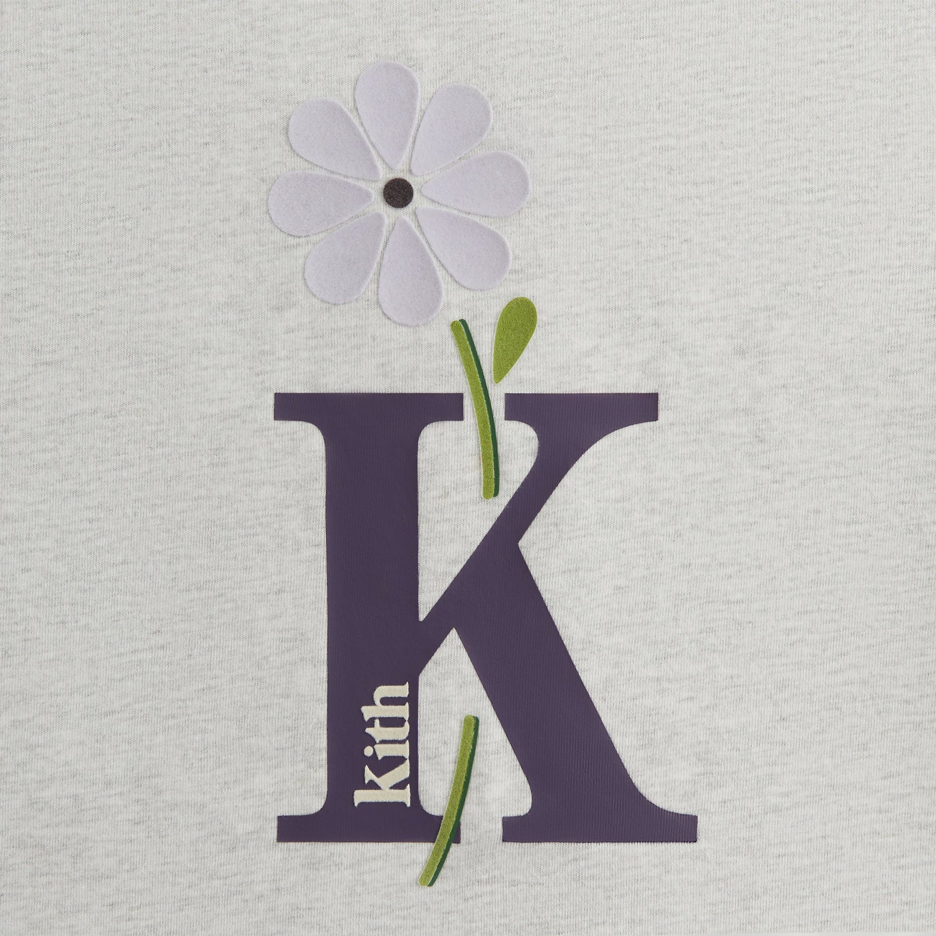 Kith Women Flocked Bouquet Vintage Tee - Light Heather Grey