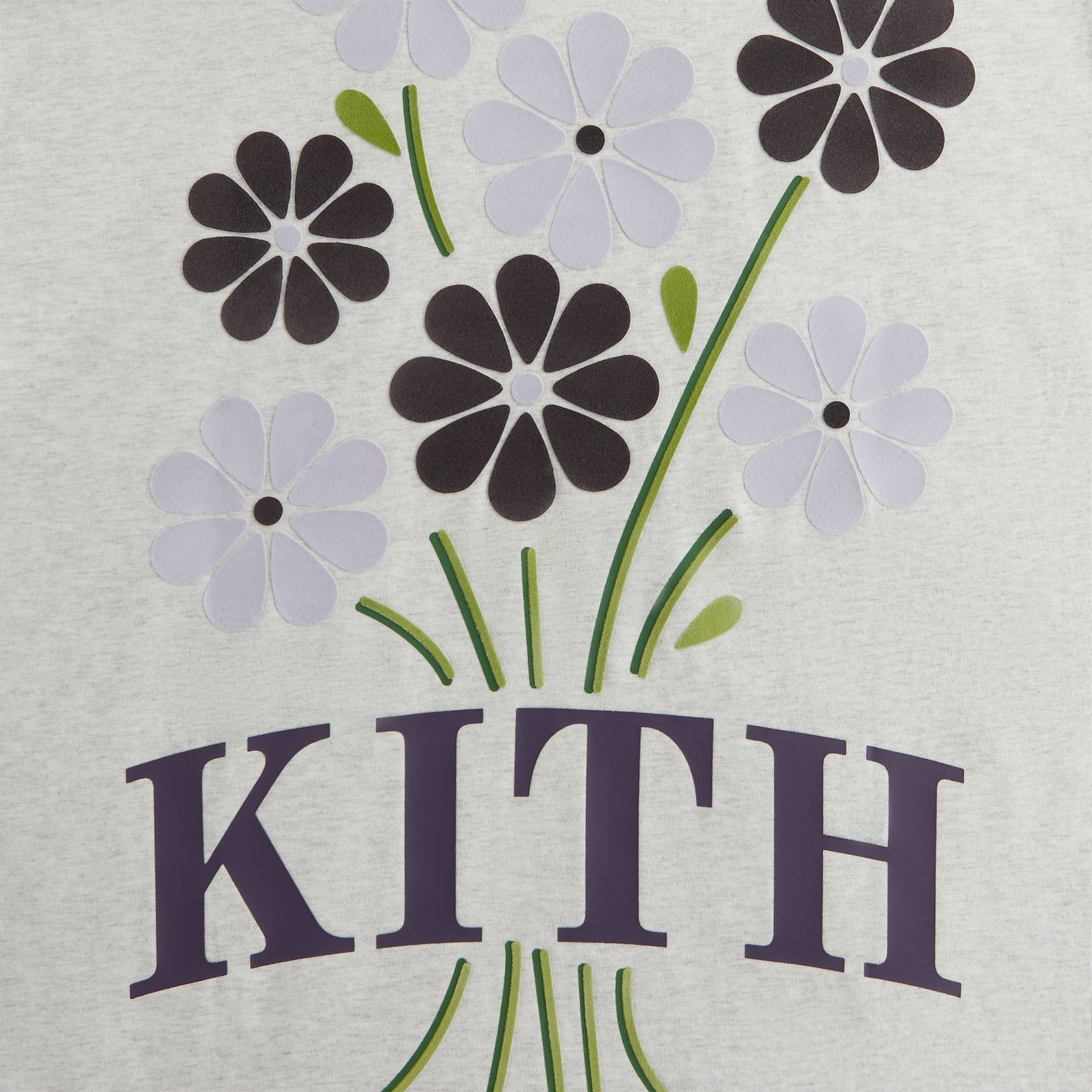 Kith Women Flocked Bouquet Vintage Tee - Light Heather Grey