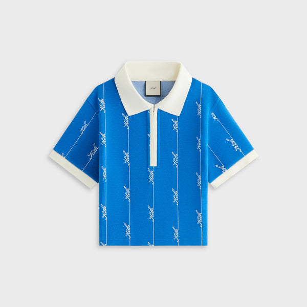 美品 KITH Thermal Waffle Knit Polo 刺繍 L Kith Women Taylen Pique Logo Knit Polo - Royal – Kith Europe