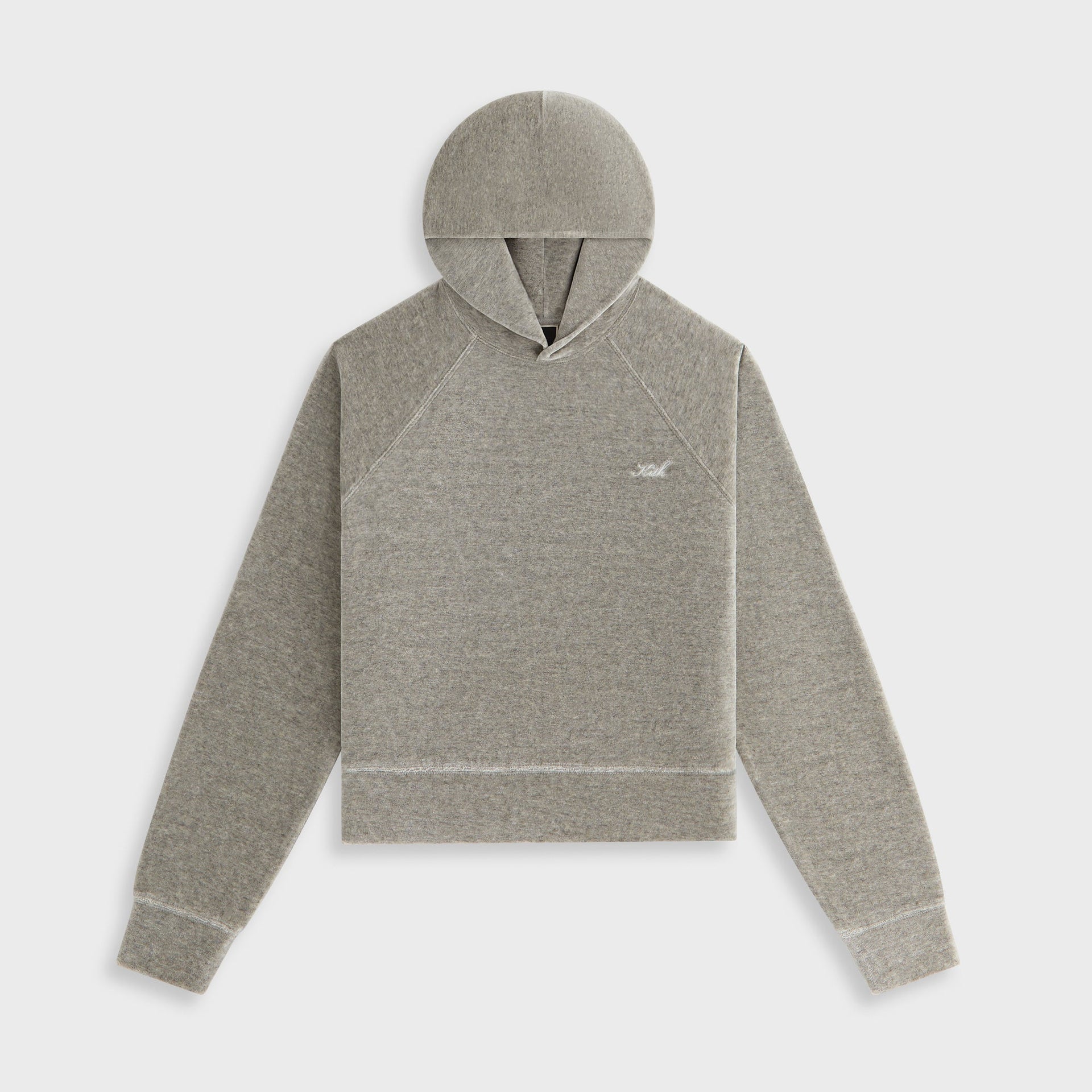 Kith Women Tatum Velour Hoodie - Light Heather Grey - PH