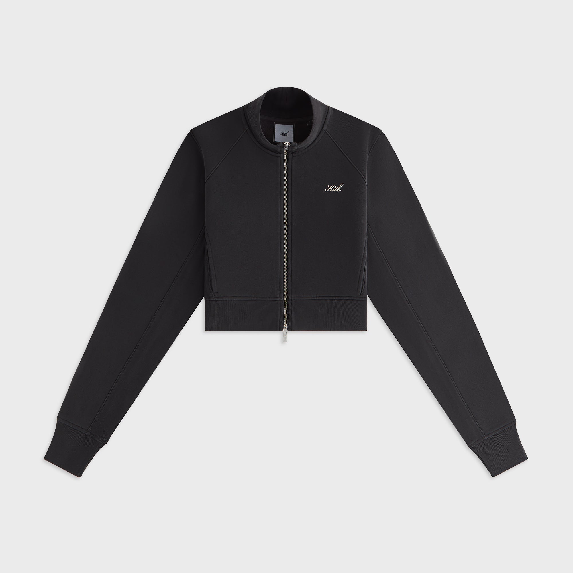Kith Women Davin Cropped Fleece Track Zip - Black – Kith Europe