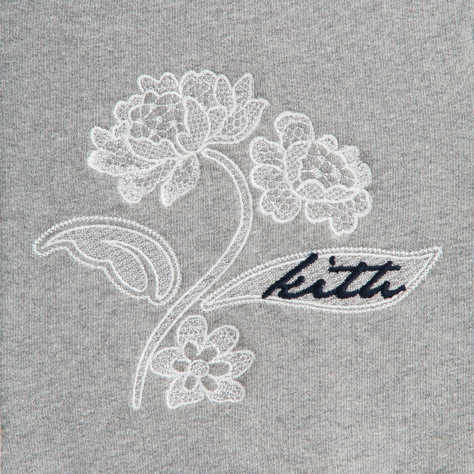 Lisa for Kith Women Tye Embroidered Lace Zip Hoodie - Cool Heather Grey