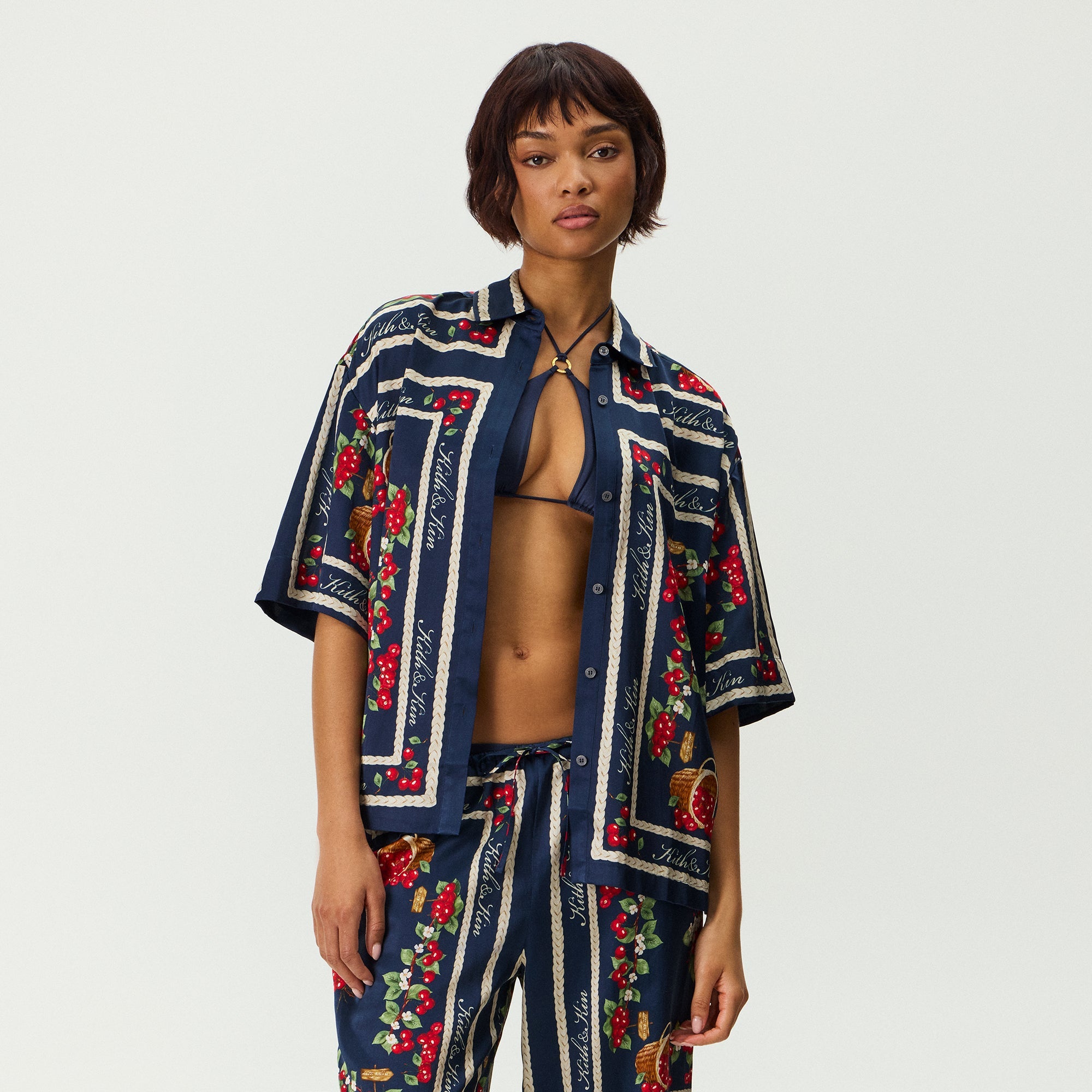 Kith women cherry サイズM 美品 Kith Women Mari Cherry Shirt - Nocturnal – Kith Europe