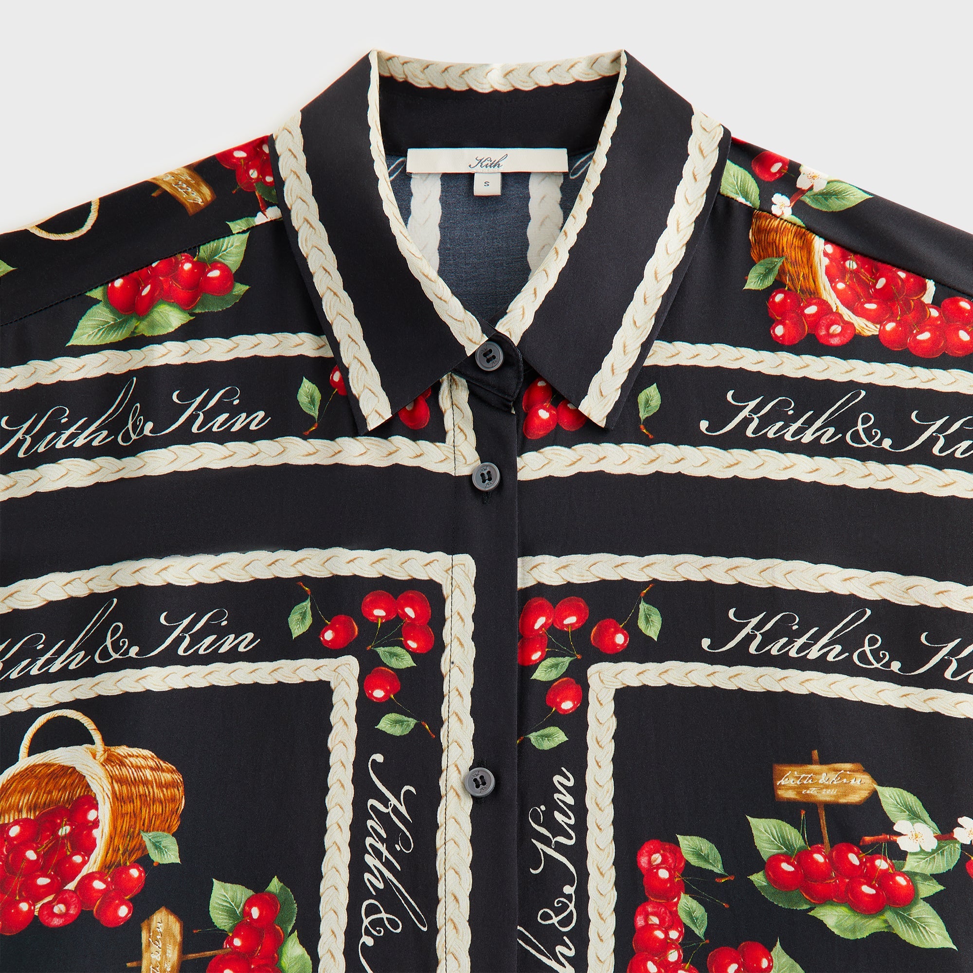 Kith Women Siena Cherry Button Up Shirt - Black – Kith Europe