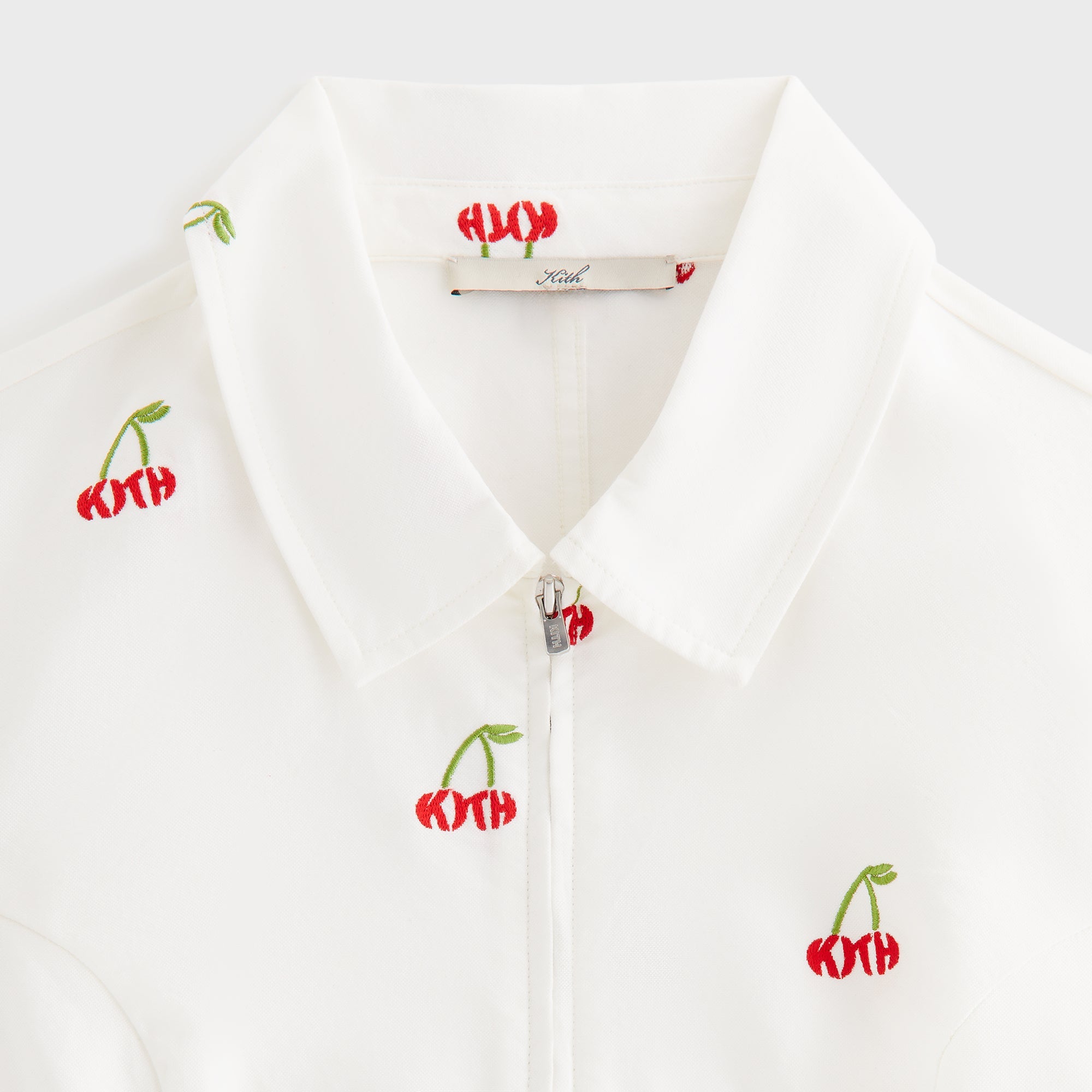 Kith Women Caela Cherry Oxford Zip Shirt - White – Kith Europe