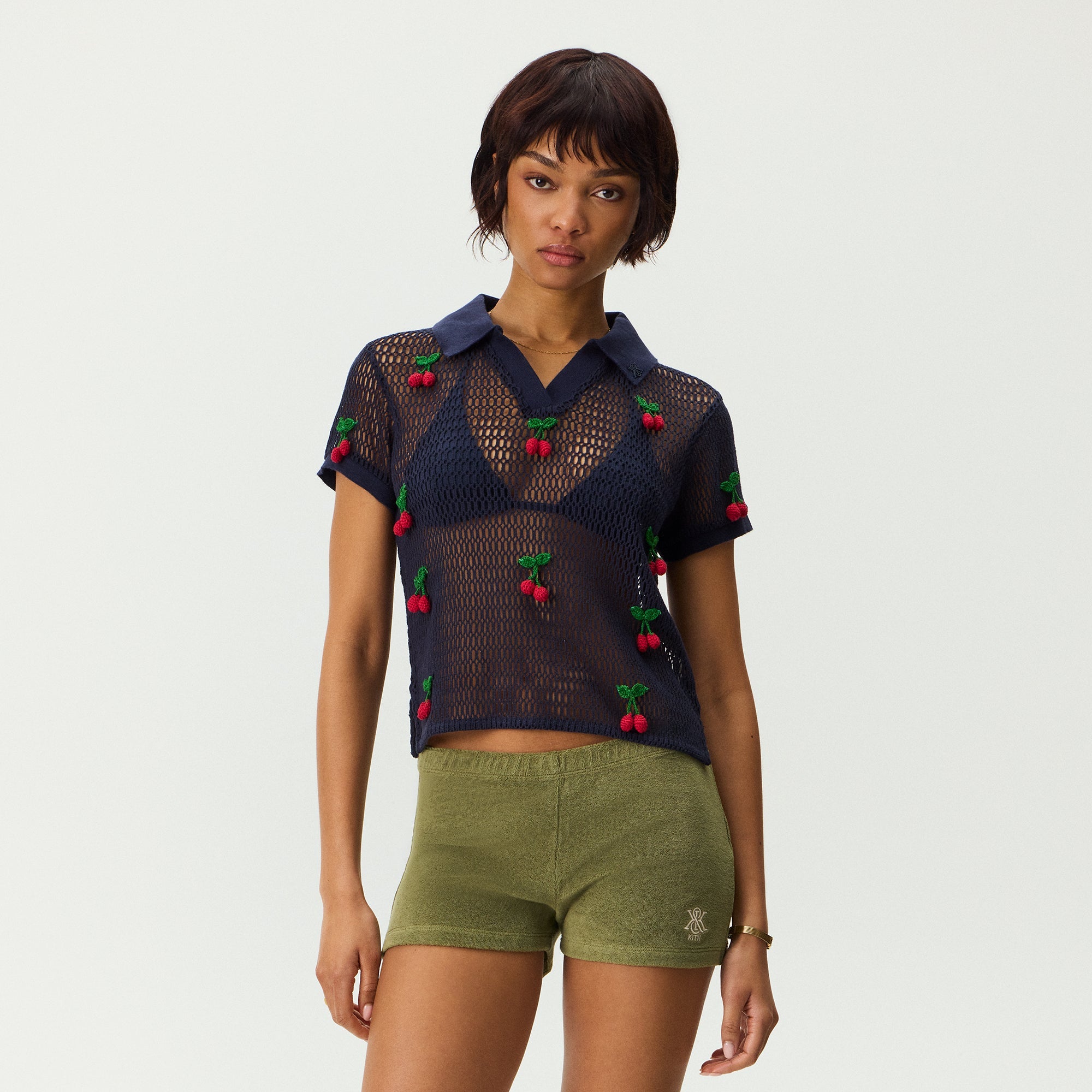 Kith Women Hedi Cherry Sweater Polo - Nocturnal – Kith Europe