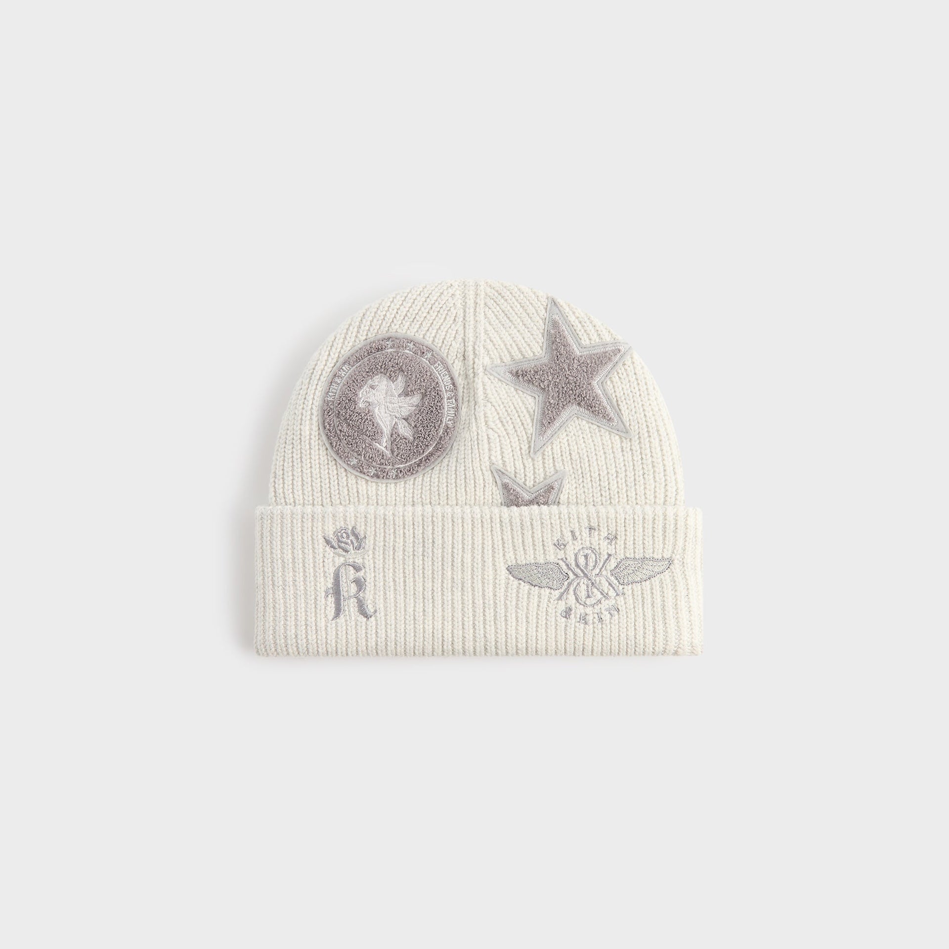 Kith Women Mia Beanie With Patches - Light Heather Grey - PH