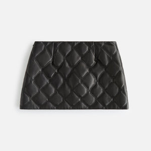 Kith Women Ashtyn Quilted Logo Leather Skirt - Black