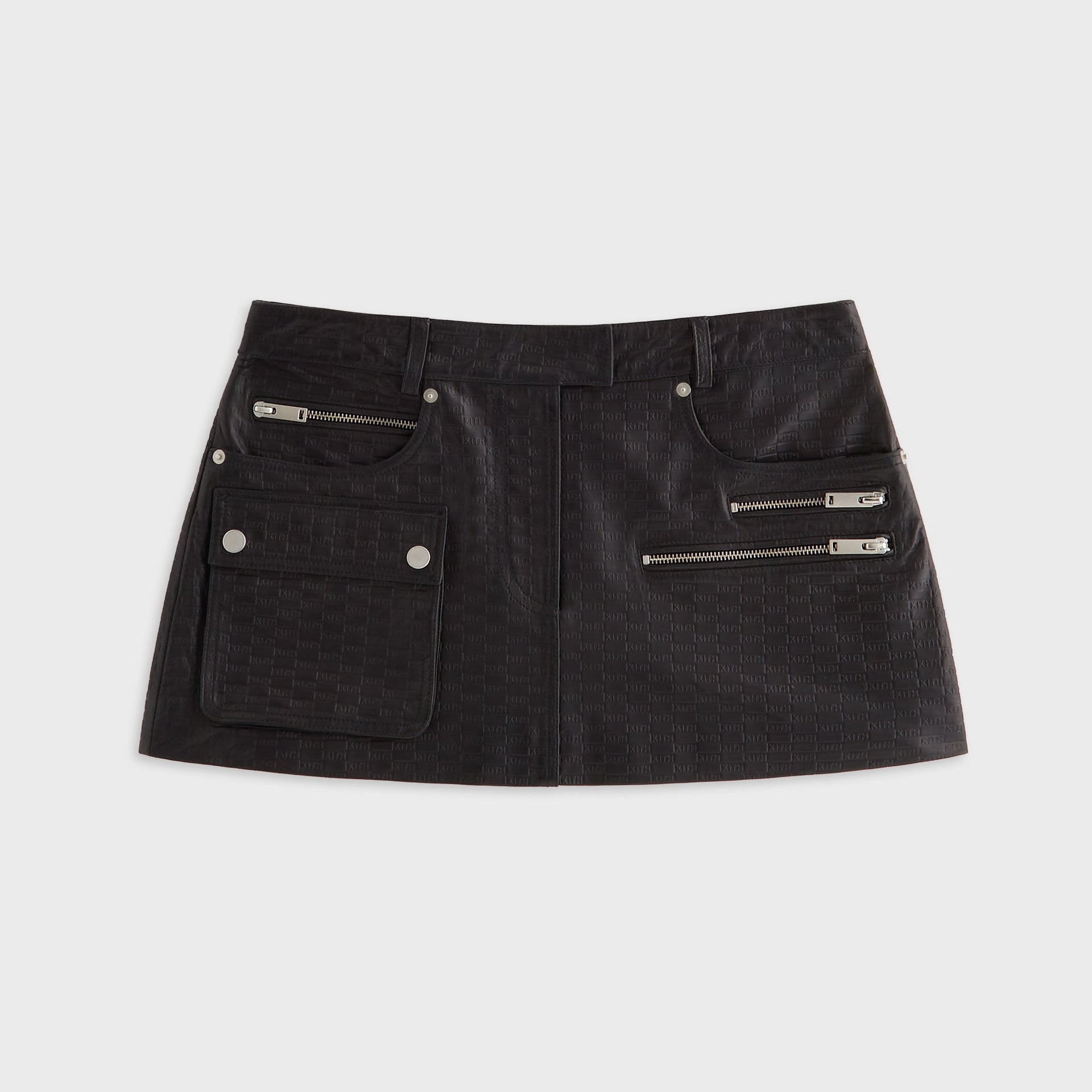 Lisa for Kith Women Nari Monogram Leather Mini Skirt - Black