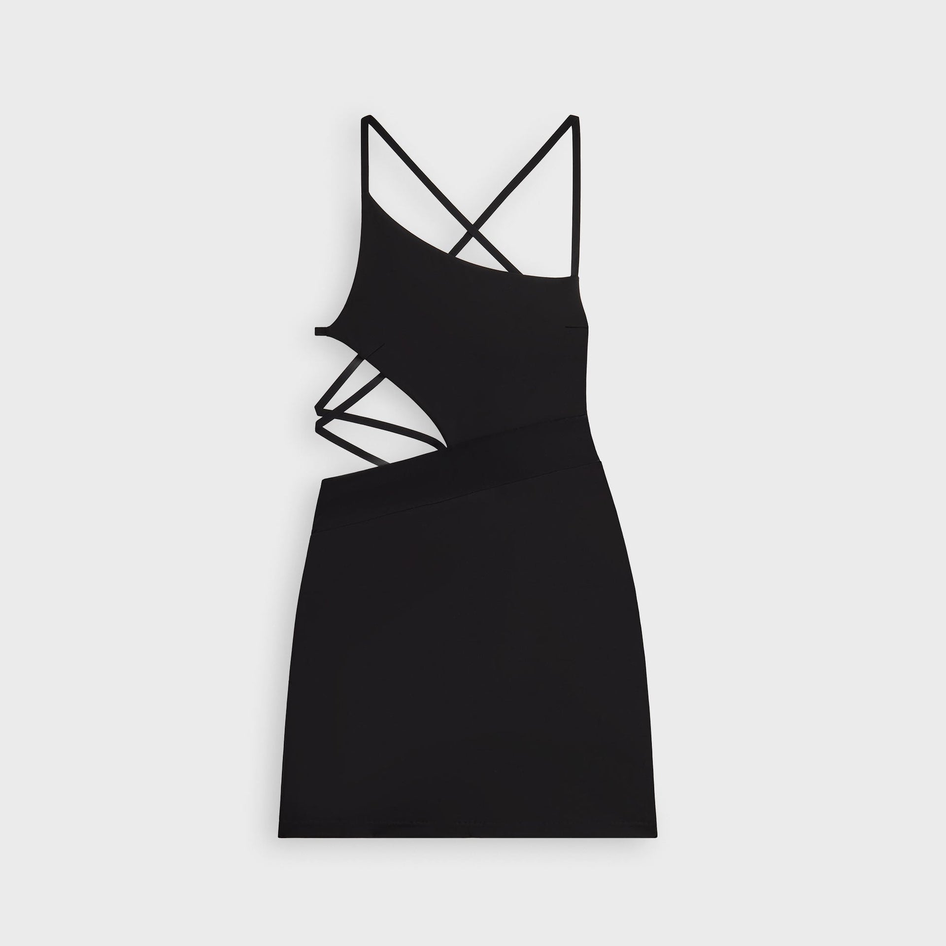Lisa for Kith Women Voyez Asymmetrical Strap Mini Dress - Black Kith Europe Lisa for Kith Women Voyez Asymmetrical Strap Mini Dress - Black Kith Europe