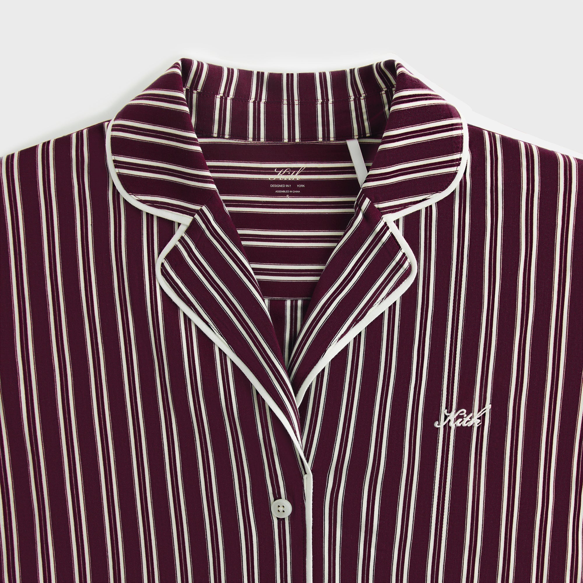 【美品】KITH　ペイズリー柄　セットアップ Camp Collar シルク 黒 Kith Women Mika Wavy Jacquard Wrap Halter - Nocturnal