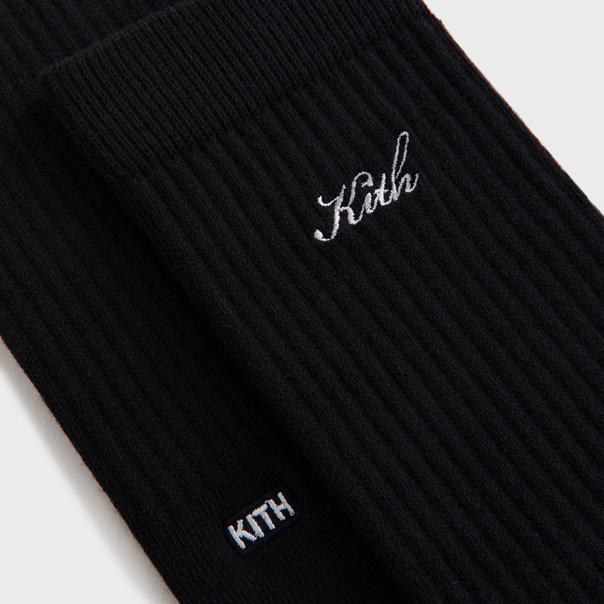 Kith Women Script Classic 3-Pack Crew Socks - Black
