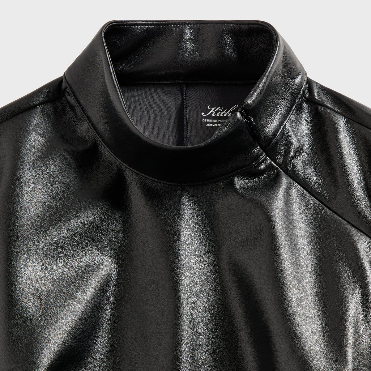 Kith Women Duri Faux Leather Asymmetrical Zip Top - Black