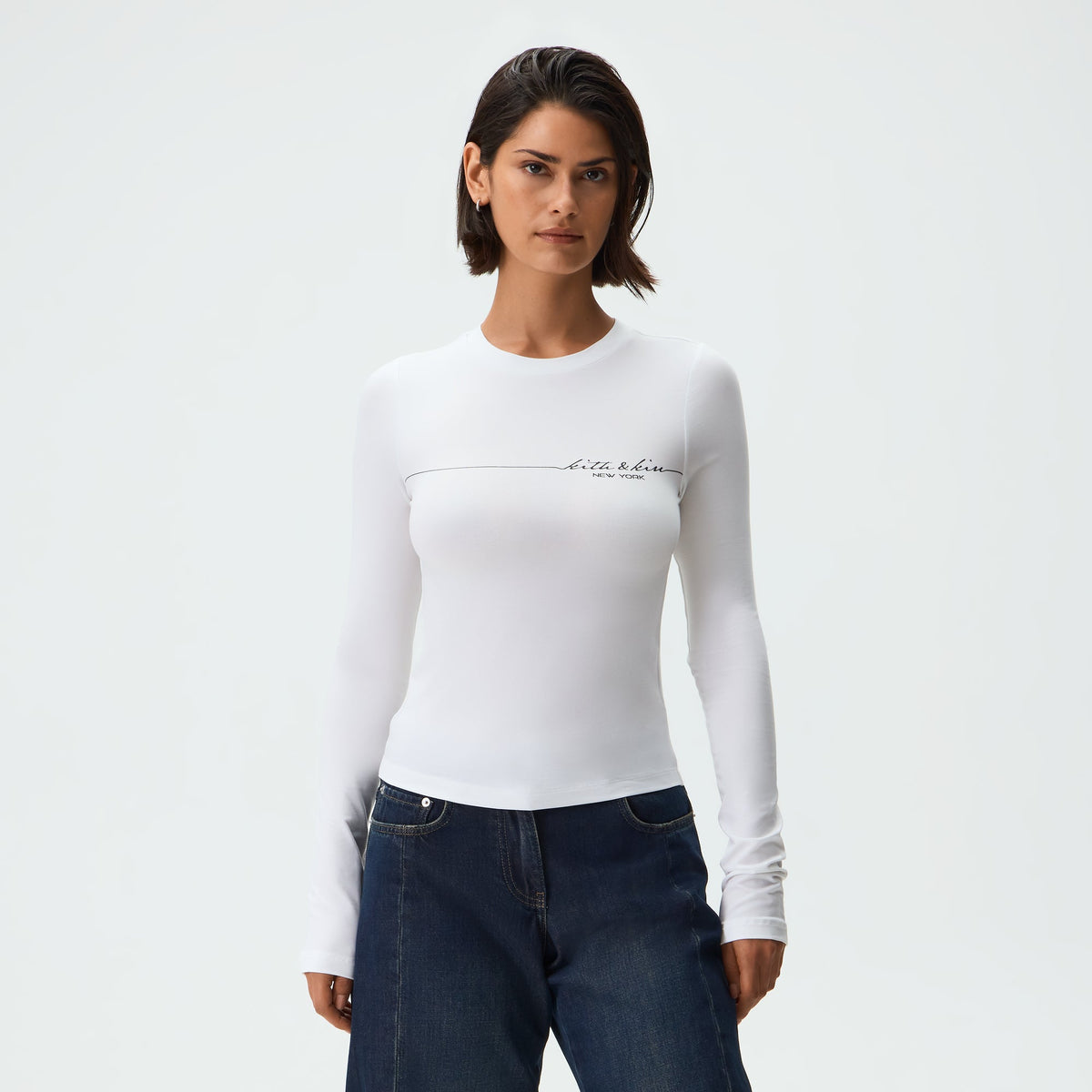 Kith Women Nori Line Tencel Long Sleeve Tee - White