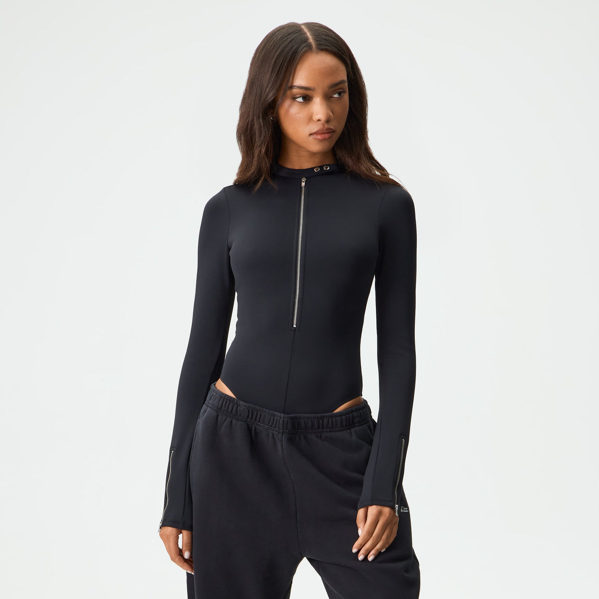 Kith Women Aera Zip Bodysuit - Black