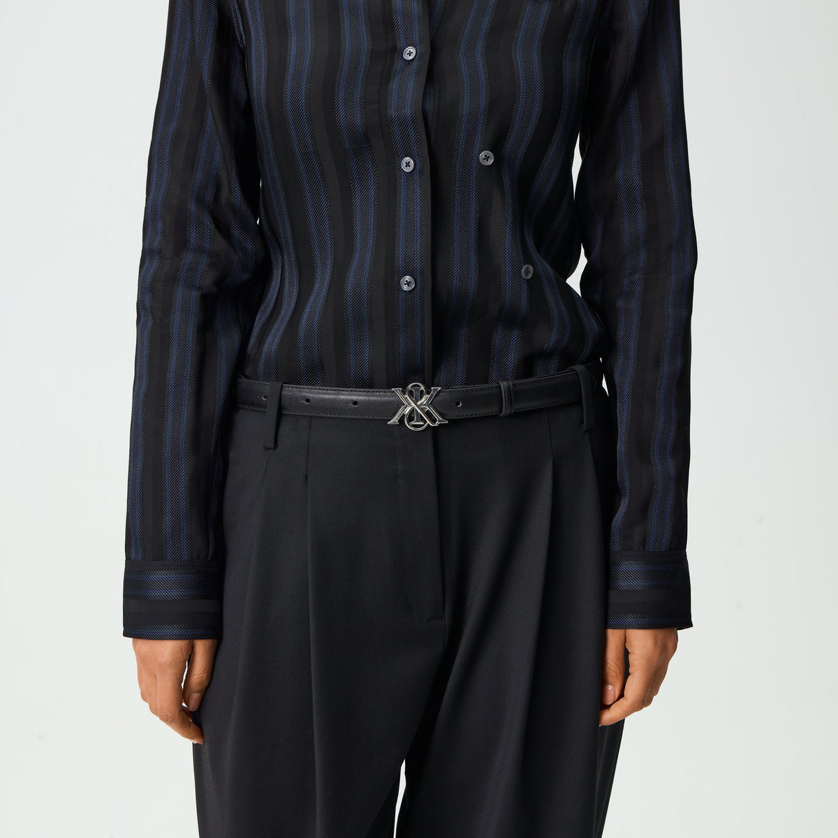 Kith Women Leather Crest Belt - Black