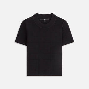 Kith Women Arys Monogram Pointelle Tee - Black