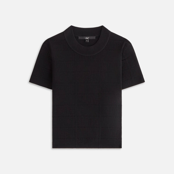 Kith Women Arys Monogram Pointelle Tee Black Kith Europe