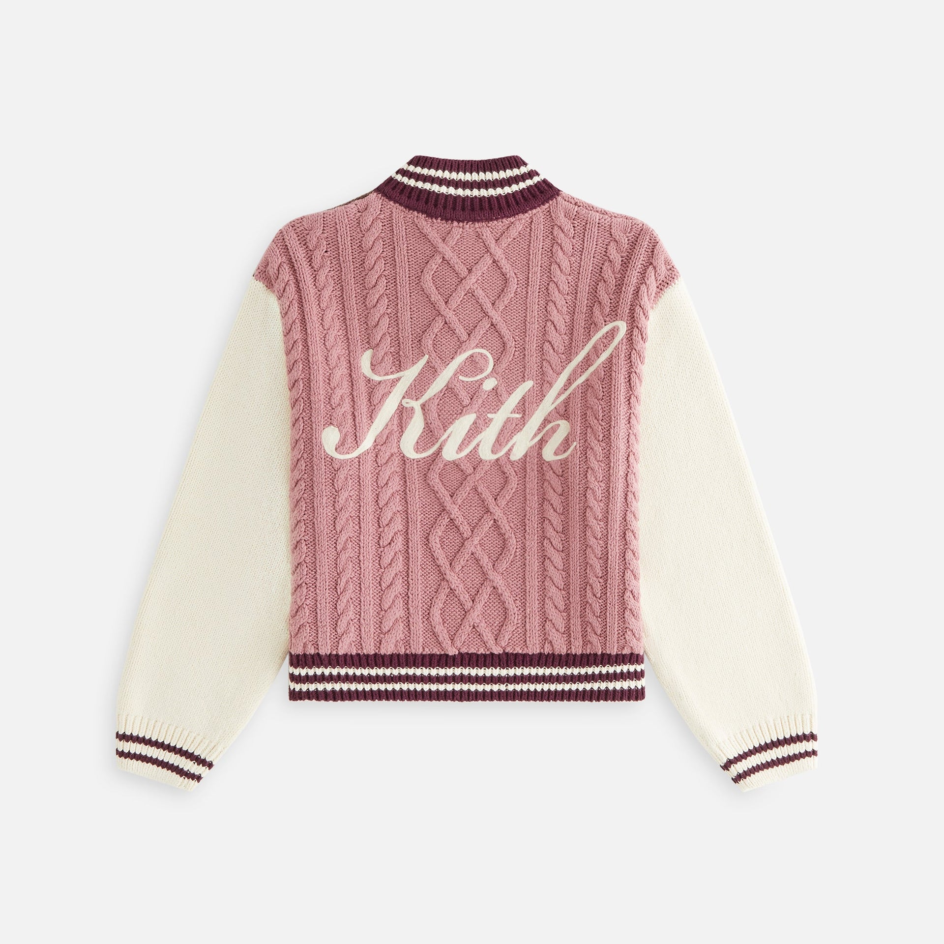 Kith Women Wyler Blocked Full Zip Sweater - Pink Opal