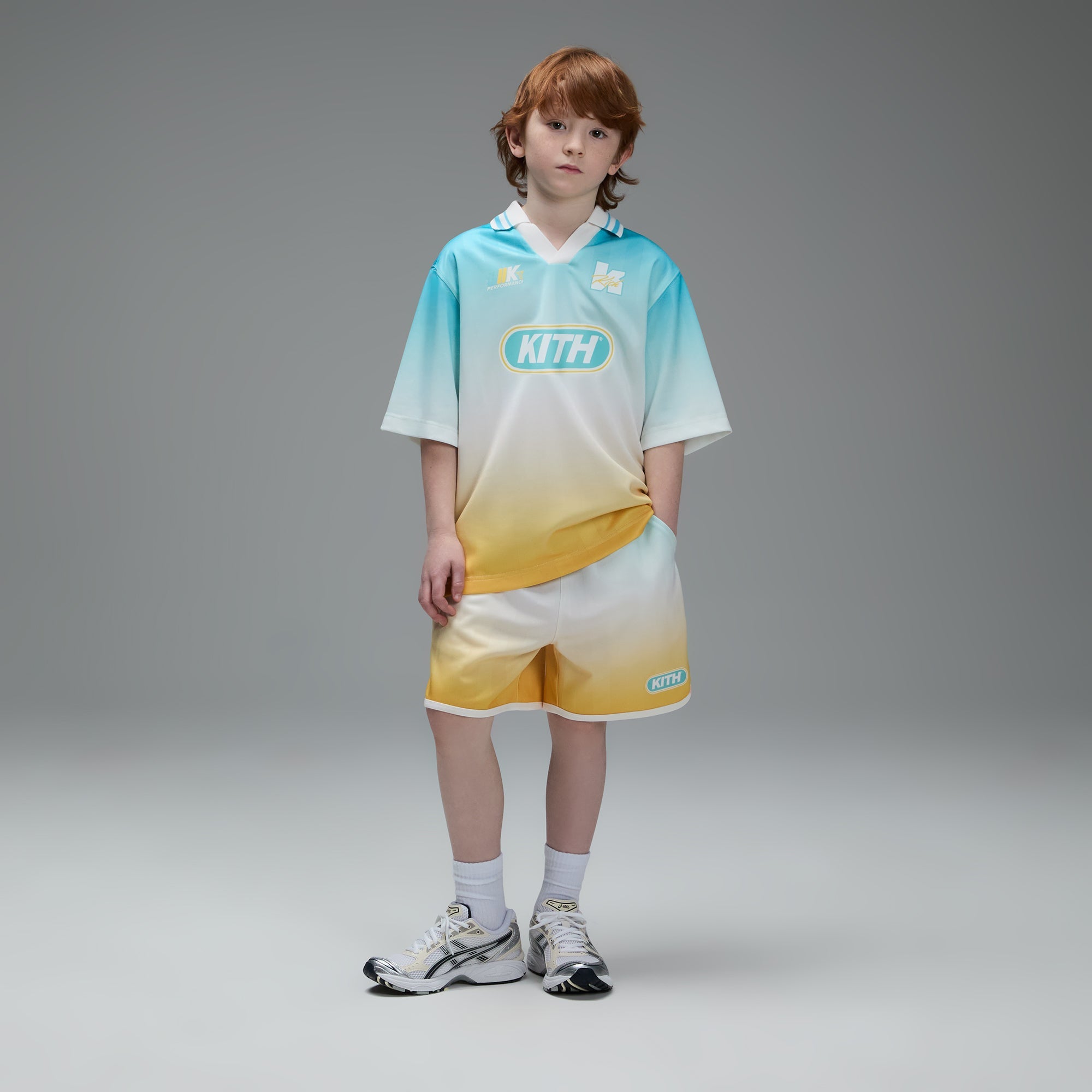 Kith Kids Gradient Soccer Polo - Dusty Aqua – Kith Europe