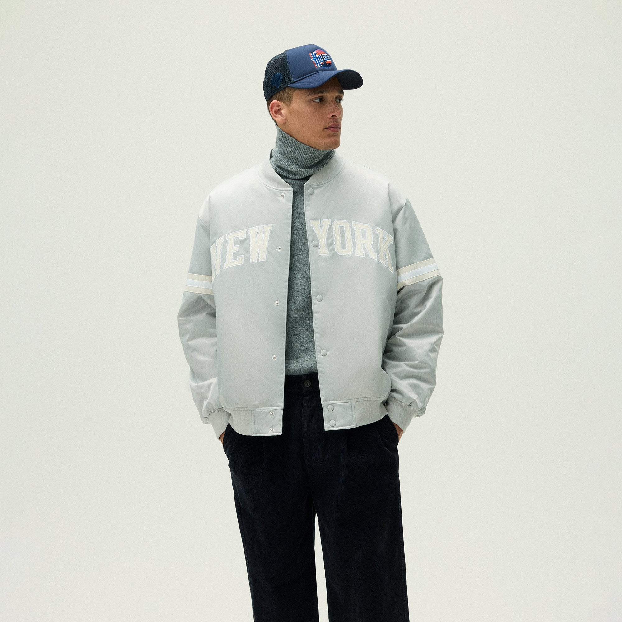 Kith for the New York Knicks Empire Satin Bomber Jacket