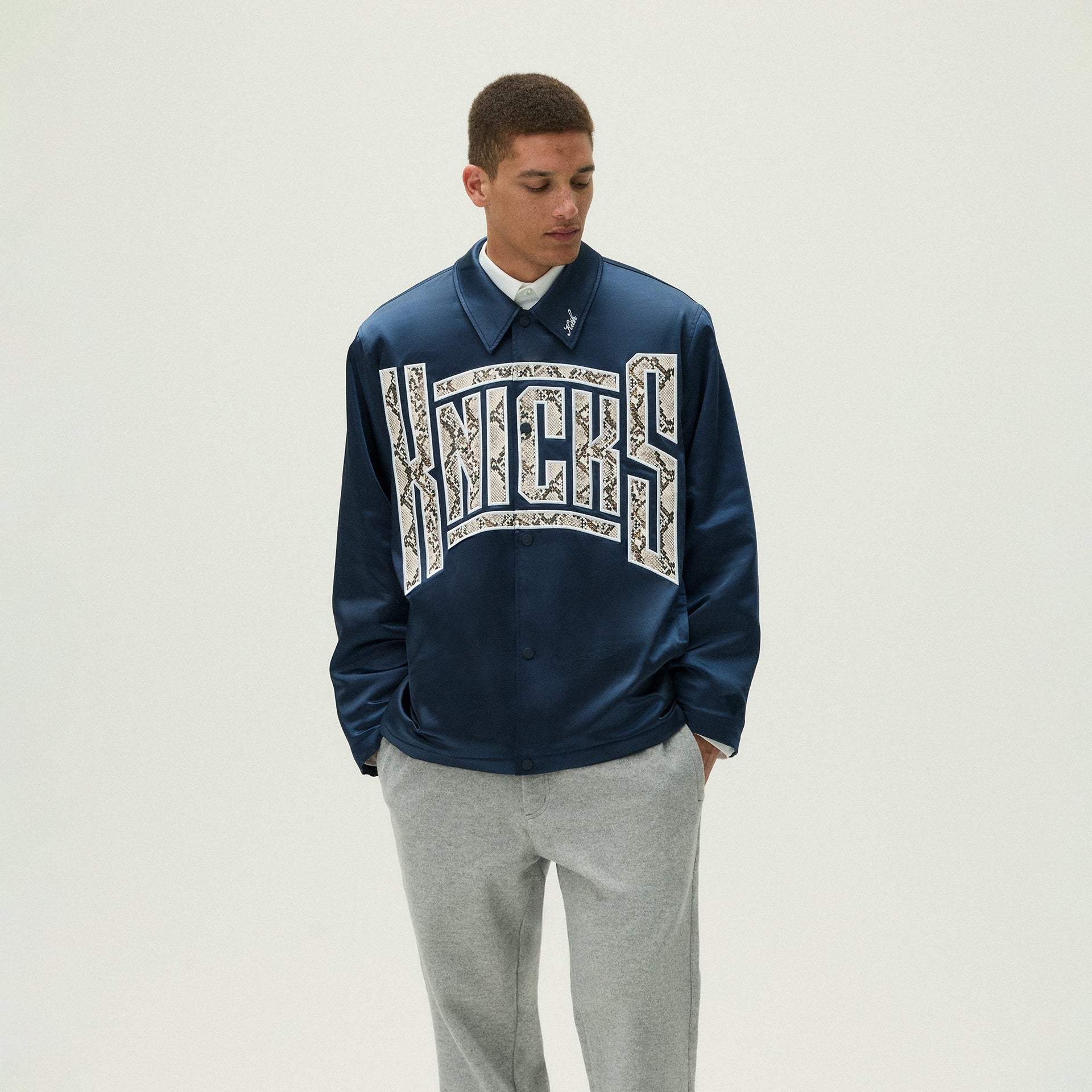 Kith for the New York Knicks Snap Front Coaches Jacket - Nocturnal