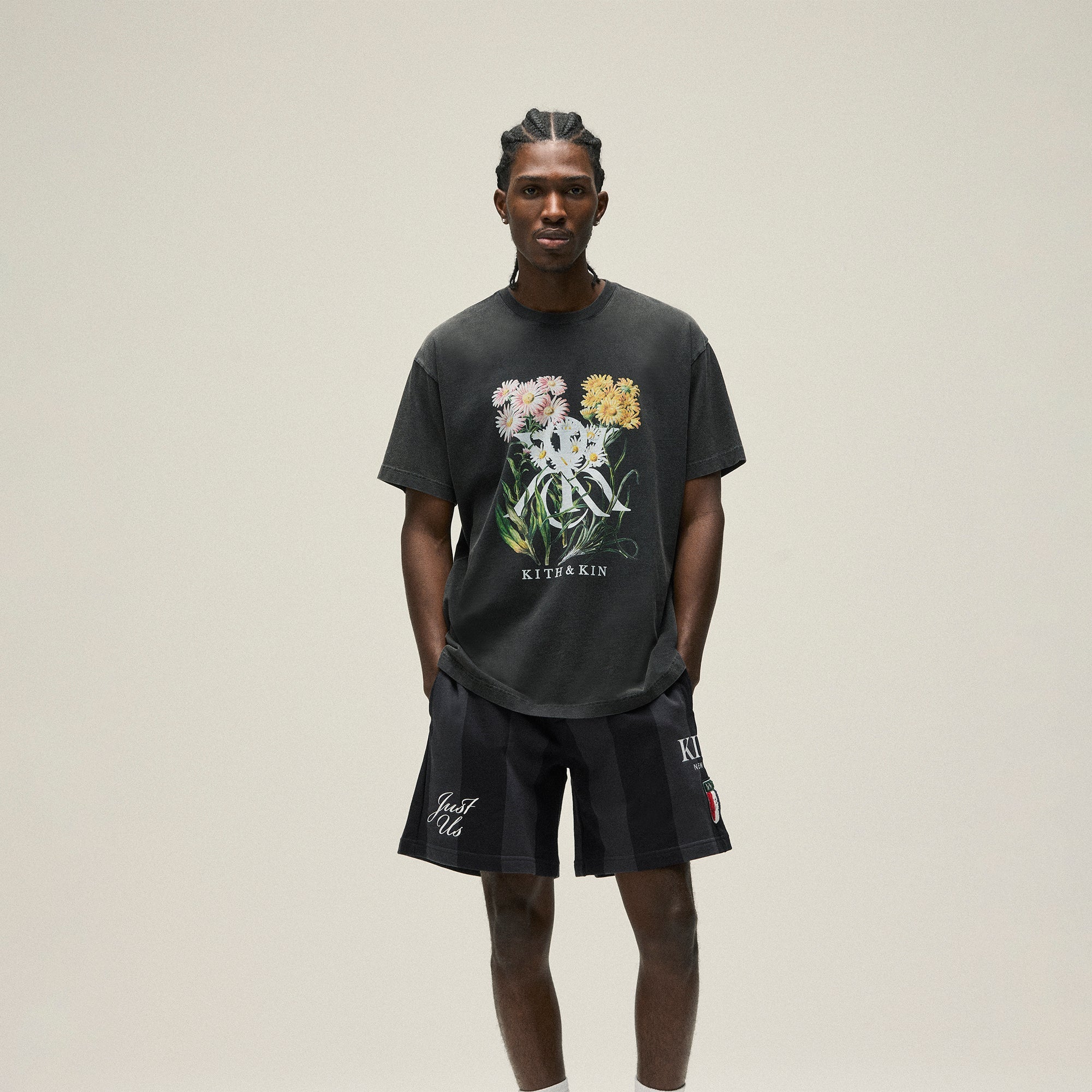 【KITH NYC】K&K Daisy ヴィンテージ Tシャツ ★ コットン100% Kith Kids K&K Daisy Vintage Tee - Black
