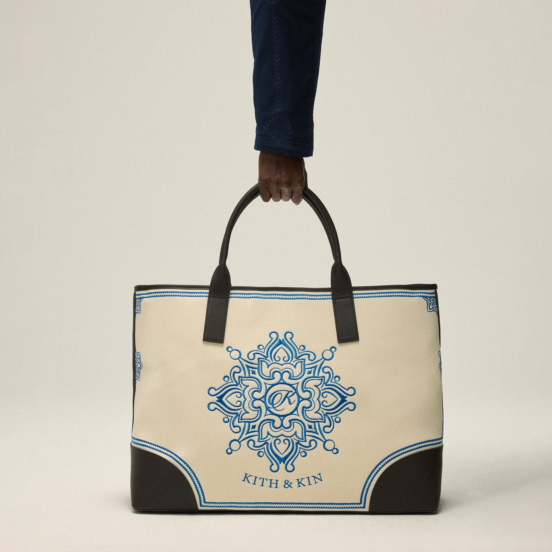 Kith Embroidered Canvas Tote - Sandrift