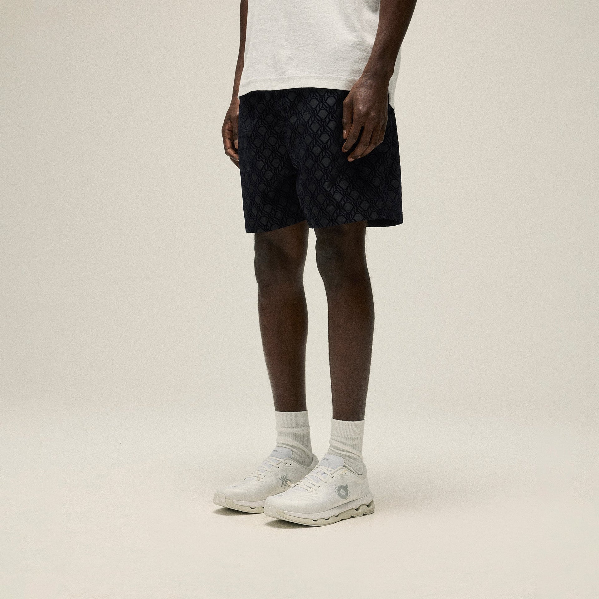 Kith Flocked Crest Tech Active Short -  Black
