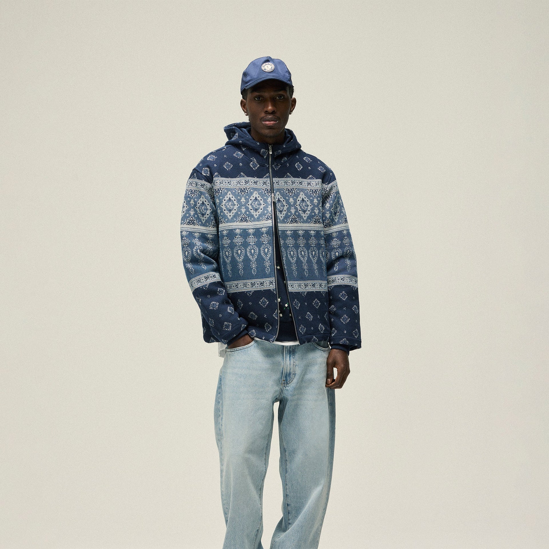 &Kin Branden Tapestry Full Zip Hoodie - Nocturnal