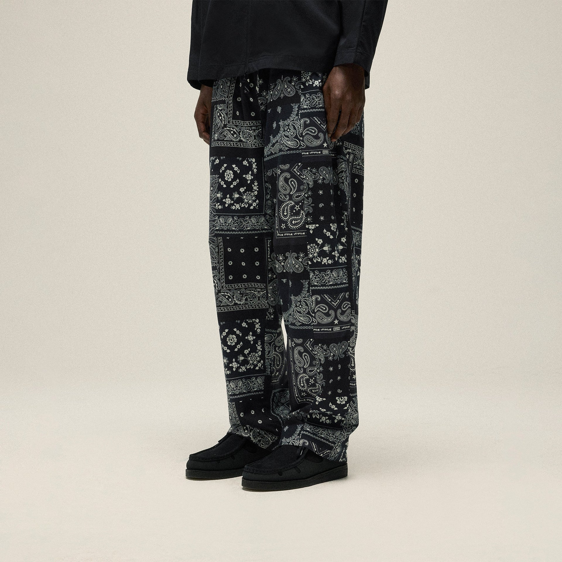 Kith Washed Cotton Bandana Barrow Pant - Black