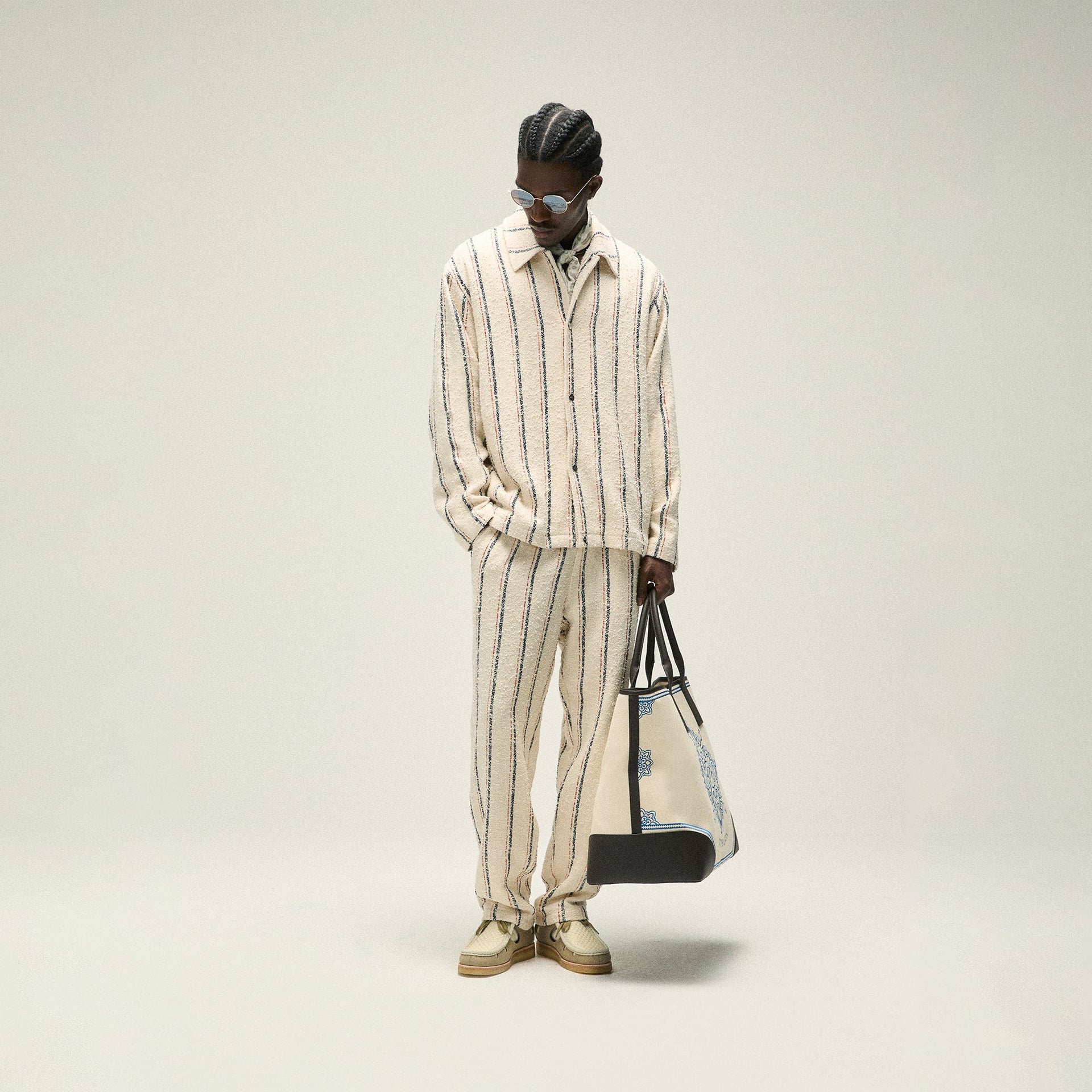 Kith Striped Boucle Barrow Pant - Whisper