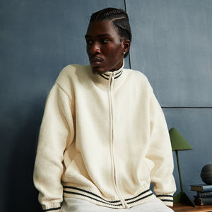 Kith Wyona Full Zip Varsity Sweater - Sandrift – Kith Europe