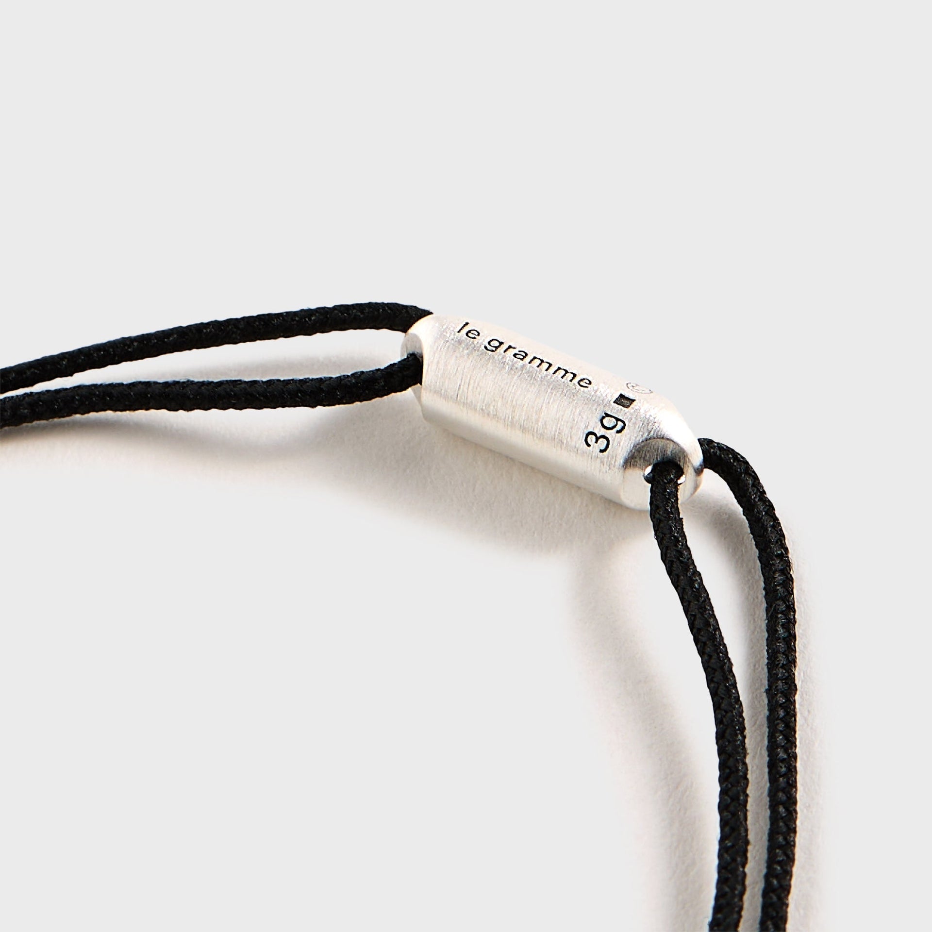 Le Gramme 3g Brushed Sterling Silver Black Cord Bracelet Segment - Silver / Black