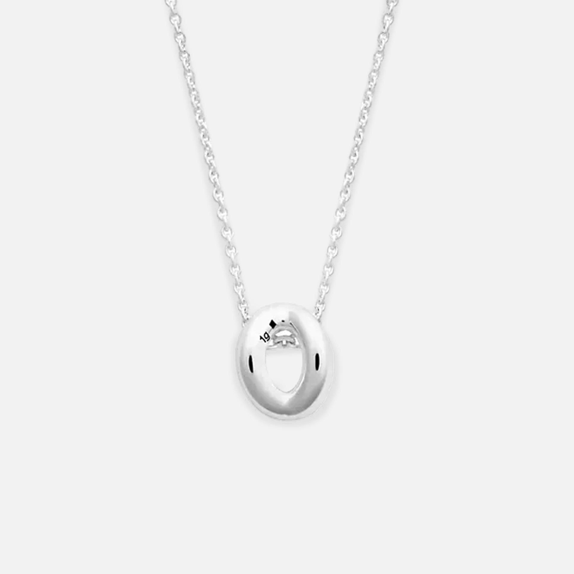 Le Gramme 1g Polished Sterling Silver Entrelacs Pendant with Chain - Silver